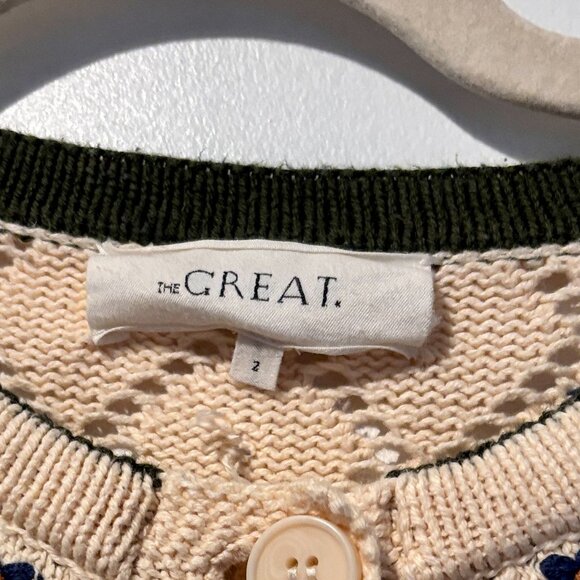 **INCREDIBLE FIND** THE GREAT | Embroidered Cornflower Cardigan | Size 2 - Picture 7 of 7